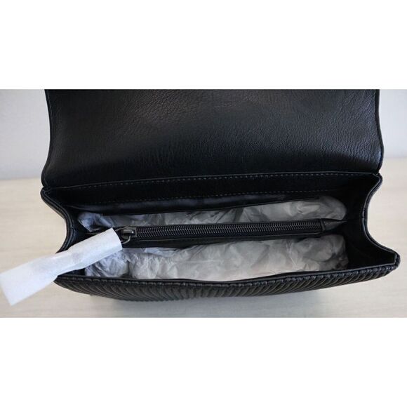 DKNY R343YA59 Women's Sz MD Black Sina Ribbed Crossbody/Shoulder Bag Purse - Picture 12 of 15